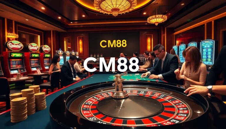 CM88 - Players engaging in thrilling casino games at a luxurious gambling venue.