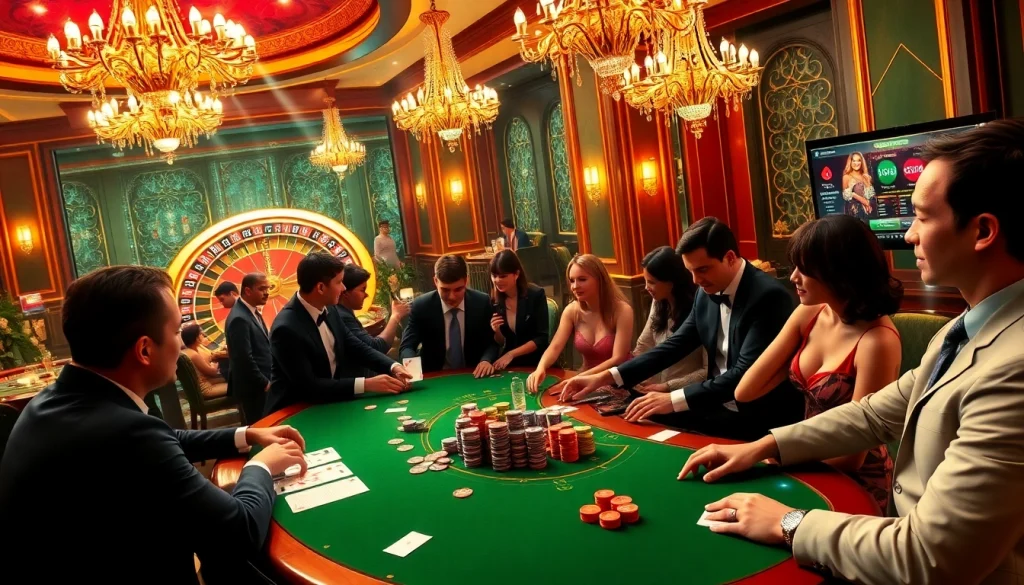 Experience the thrill of gambling at win55vn biz with vibrant casino elements like poker chips and a roulette wheel.