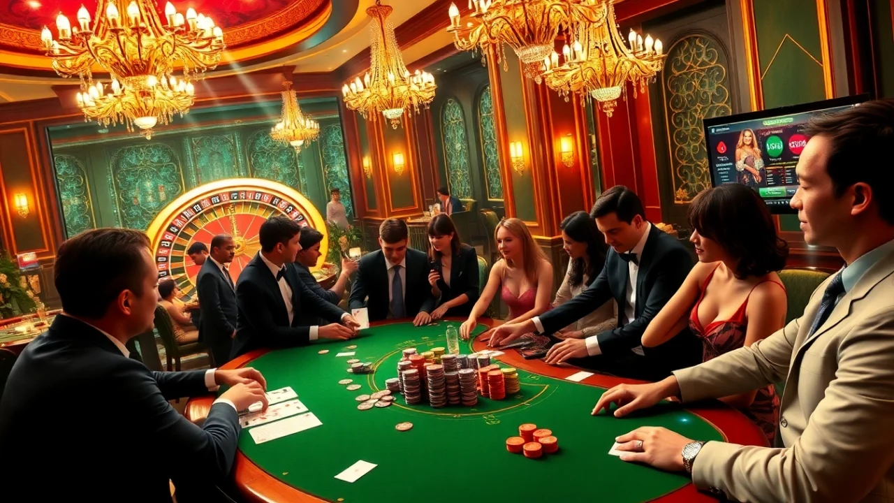 Experience the thrill of gambling at win55vn biz with vibrant casino elements like poker chips and a roulette wheel.