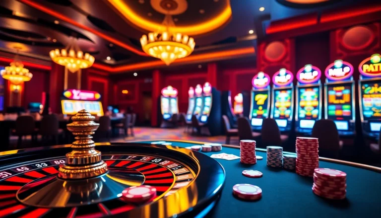 Place bets at MK8 Casino with vibrant poker chips and an inviting roulette wheel.
