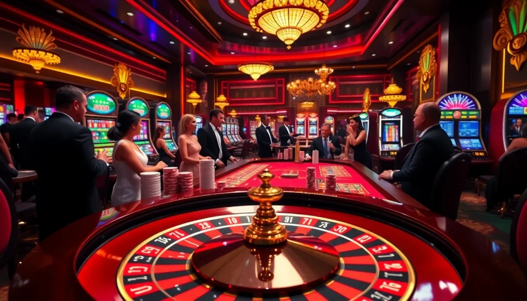 Players engaging in thrilling casino games at 79King, with roulette and poker chips creating an exciting atmosphere.