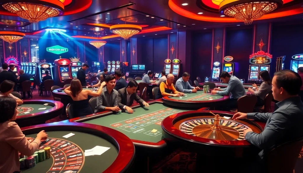 Experience thrilling gameplay at https://nk88.us.com/ with vibrant casino tables and excited players.
