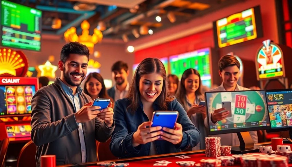 Exciting online gaming experience at winvn88.live with diverse players enjoying betting on mobile and desktop.