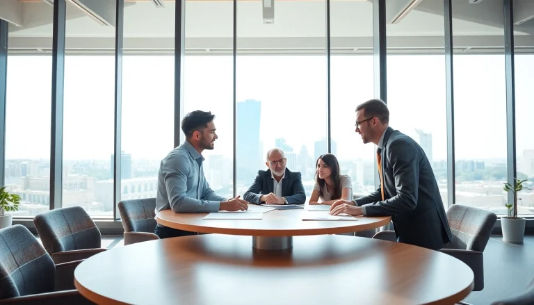 Engaging marketing consultancy session highlighting strategic discussion in a modern office.