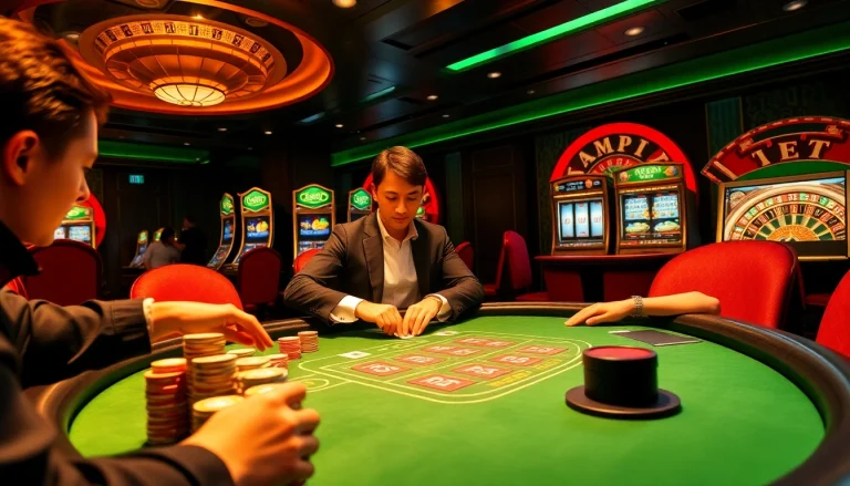 Experience the excitement of kp88 bet with professional poker gameplay and vibrant casino atmosphere.