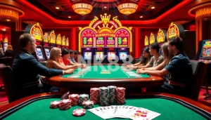 Experience high-stakes poker excitement with nk88 in a luxurious casino setting.