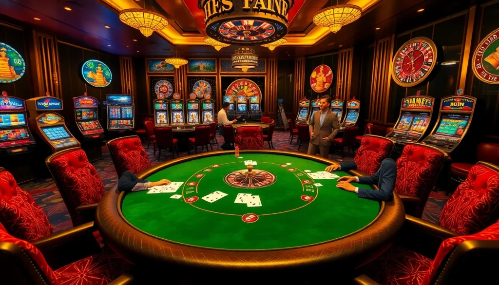 Engaging poker players at a luxurious table showcasing the excitement of tại 789club gaming.