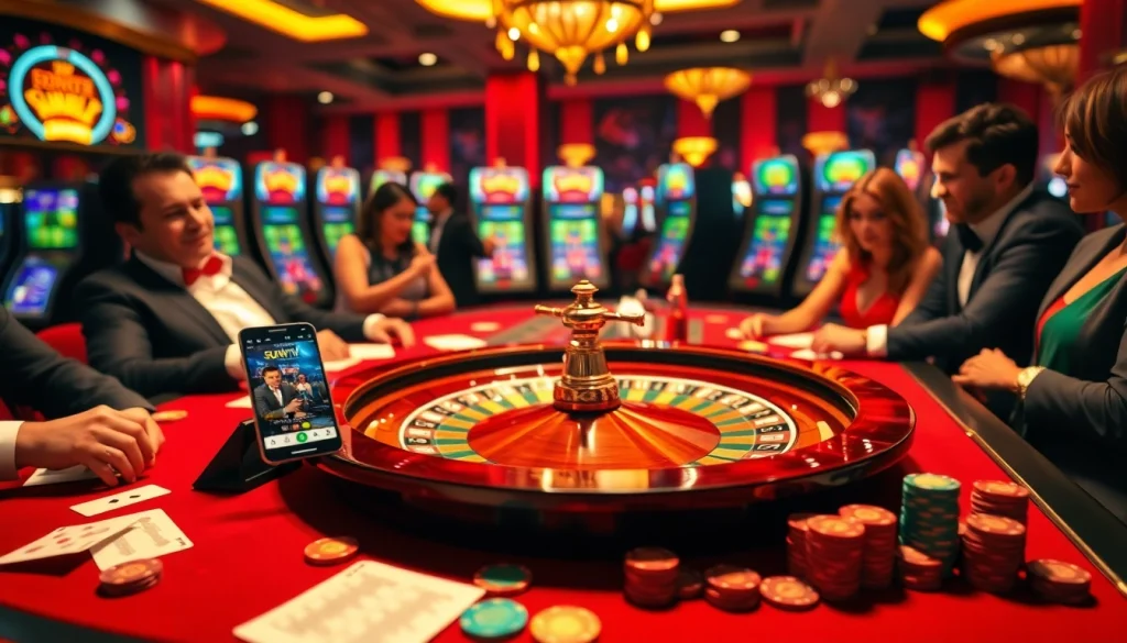 Winning at sumvip with vibrant casino games and excited players at the table.