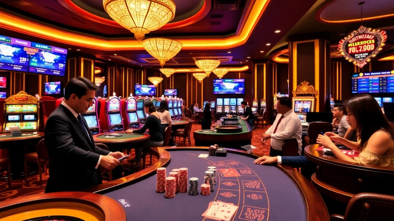 Experience the thrill of NK88.Com with captivating casino visuals featuring lively gaming action.