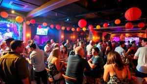 Disfruta en el Club social Lloret de Mar, donde amigos bailan y ríen en un ambiente vibrante.