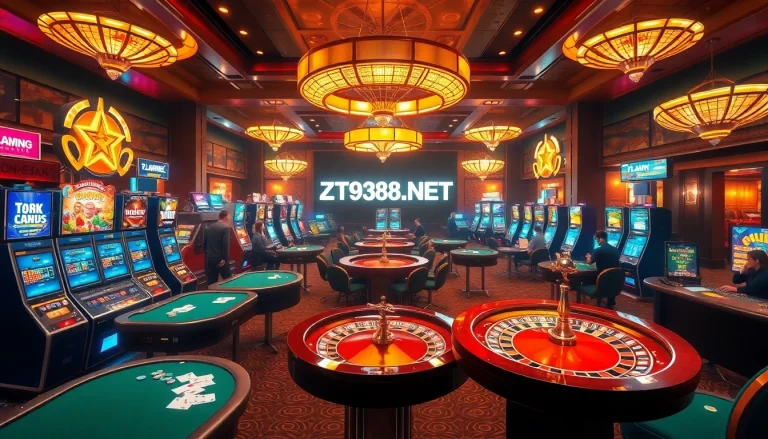 Experience the thrill of gaming at ZT9398.NET with vibrant casino tables and engaging players.