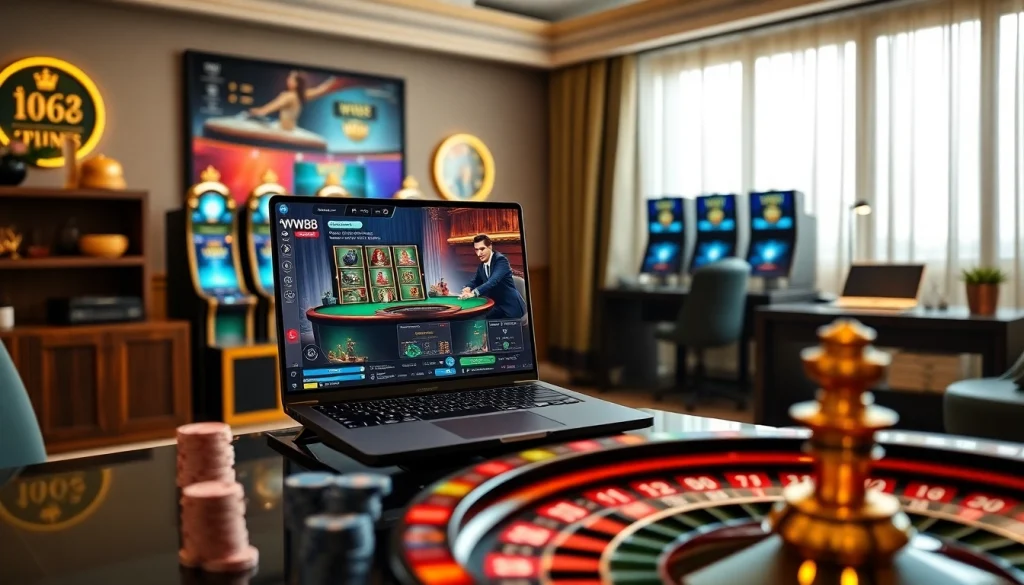 Engage in thrilling gameplay at ww88 com, featuring vibrant online casino visuals and professional dealer interactions.