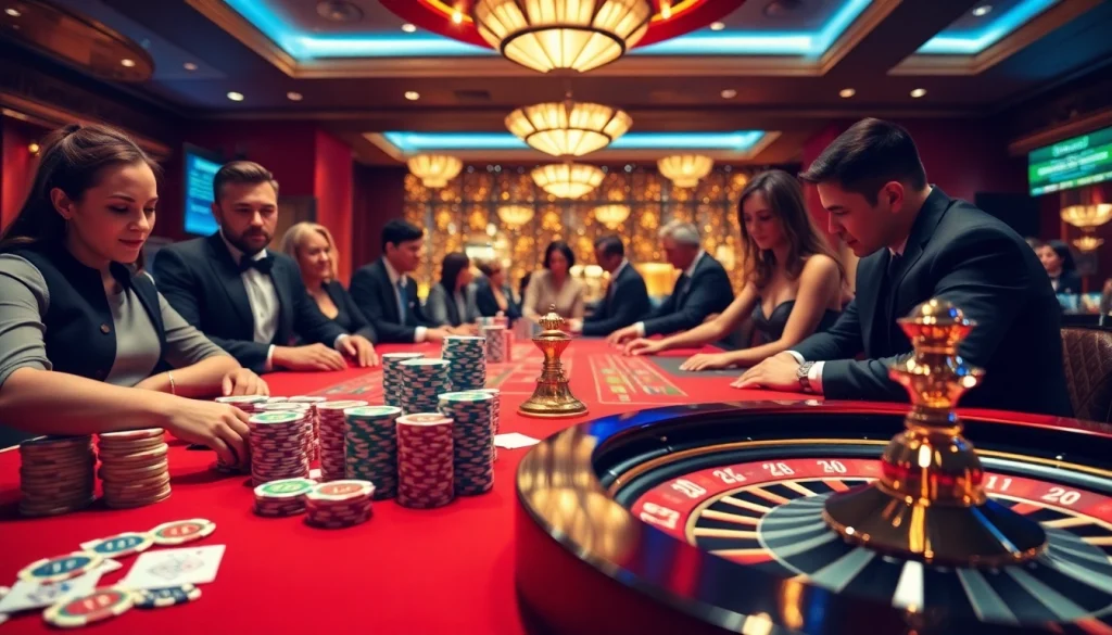 Experience the thrill of casino action with dh88 bet options at a vibrant gaming table.