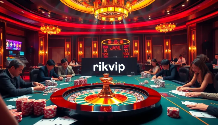 Experience the thrill of nhà cái rikvip with vibrant casino elements and high-stakes gambling action.