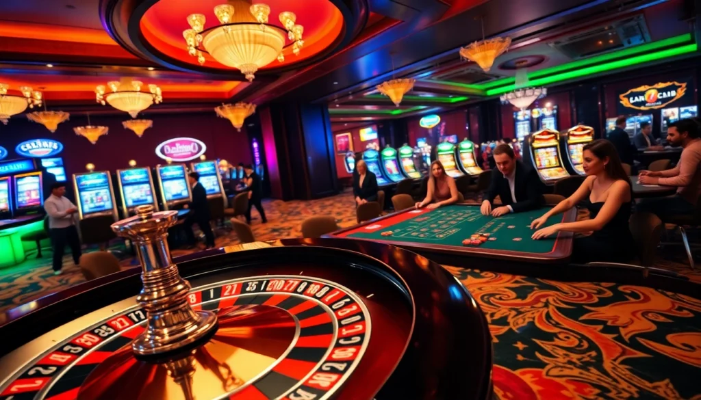 Experience the thrill at 789club with vibrant casino games like roulette and poker in a luxurious setting.