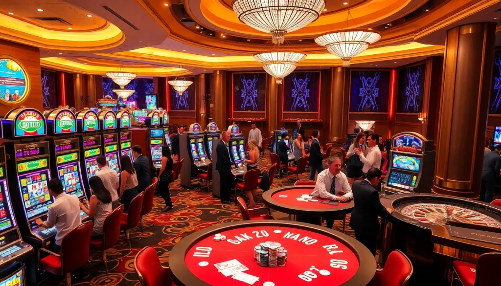 Nohu casino enthusiasts playing slots and enjoying vibrant gaming atmosphere.