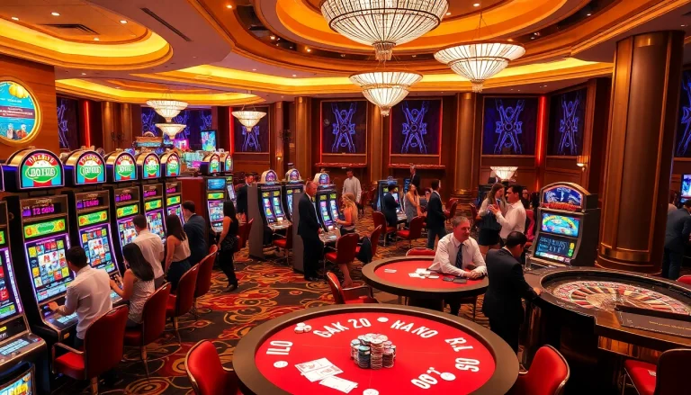 Nohu casino enthusiasts playing slots and enjoying vibrant gaming atmosphere.